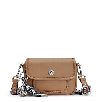 Kipling Inaki Small Crossbody Bags Soft Almond PB | CA 1176KO